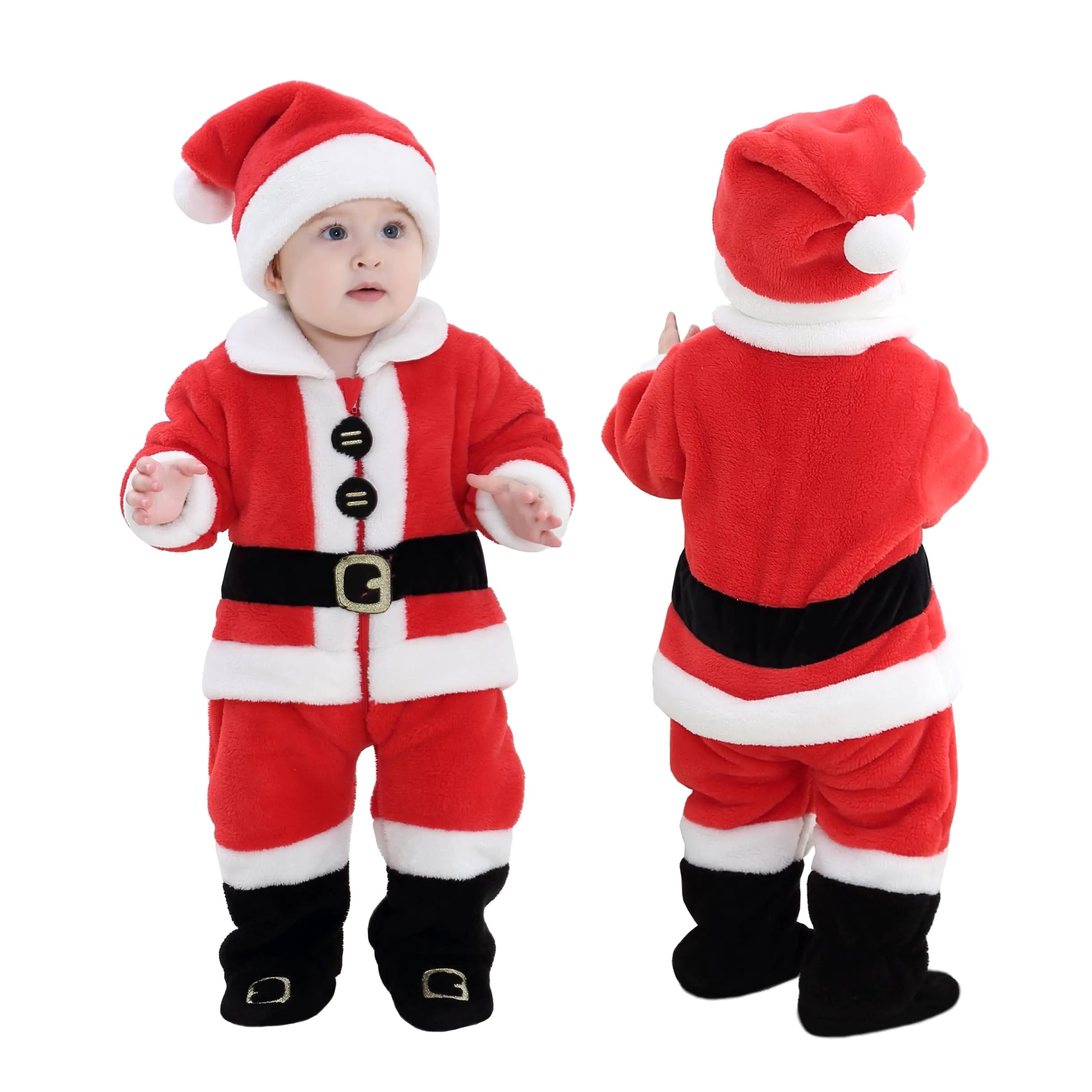 Cuddly Santa Baby Onesie with Cozy Hood