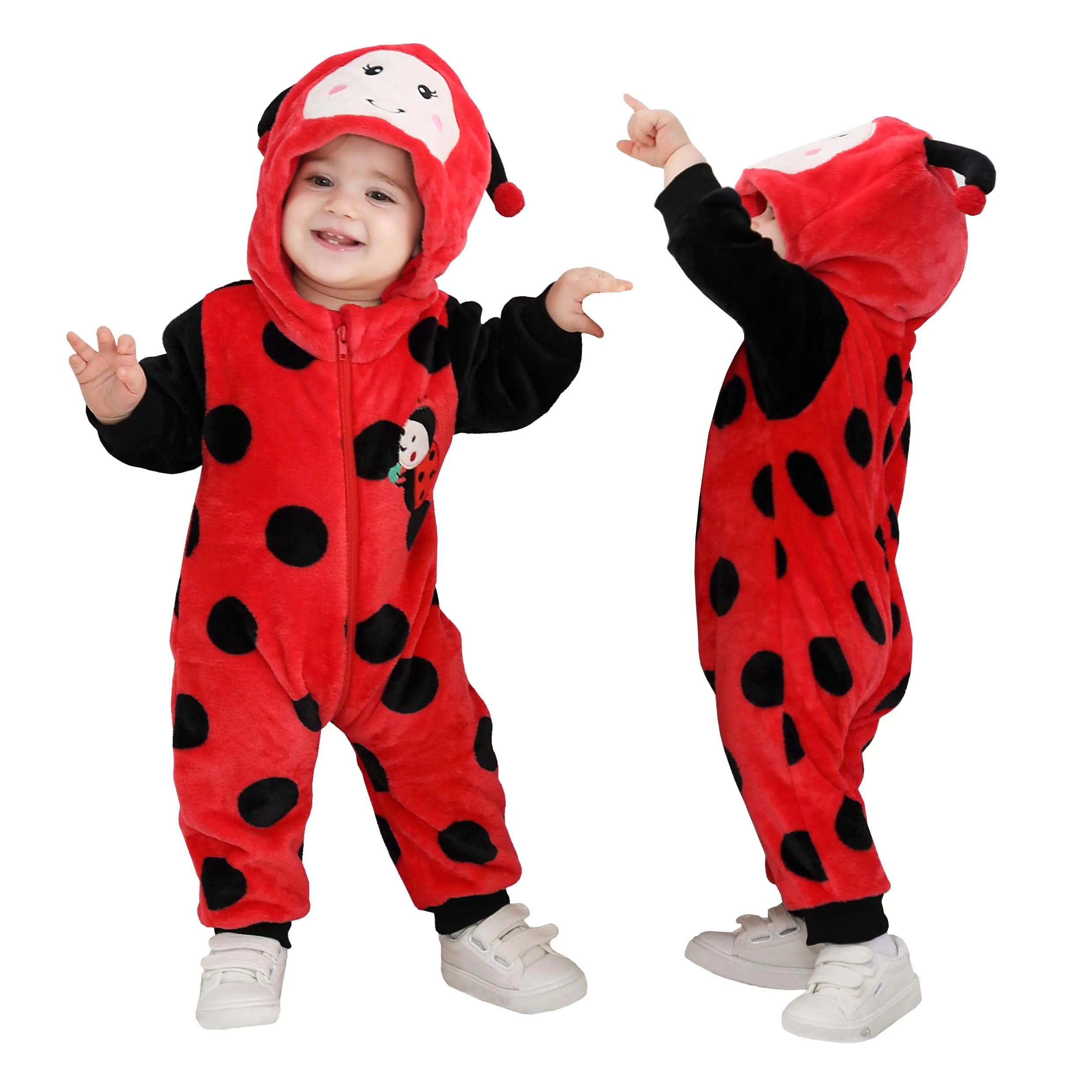 Cuddly Critter Flannel Rompers