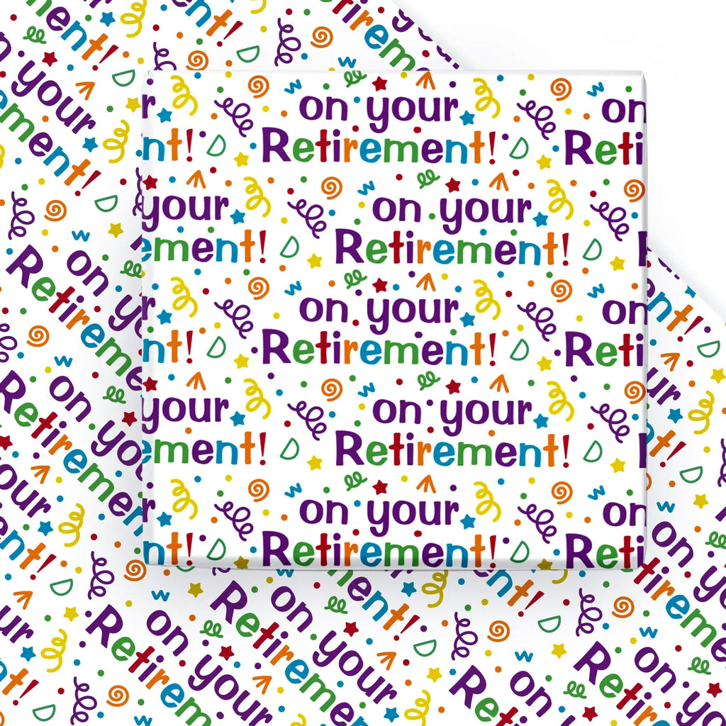 Cheerful Retiree Gift Wrap - 6 Festive Sheets