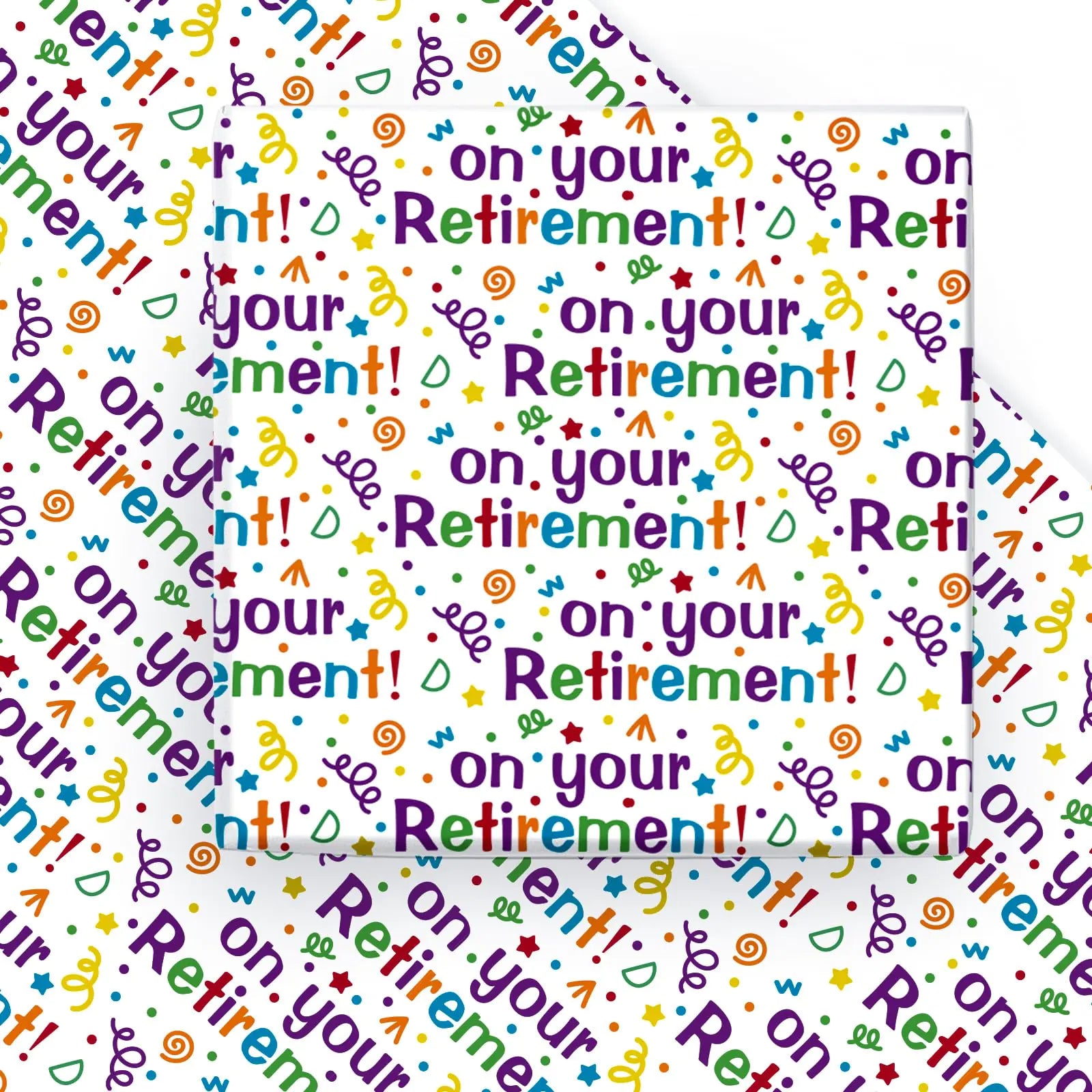 Cheerful Retiree Gift Wrap - 6 Festive Sheets