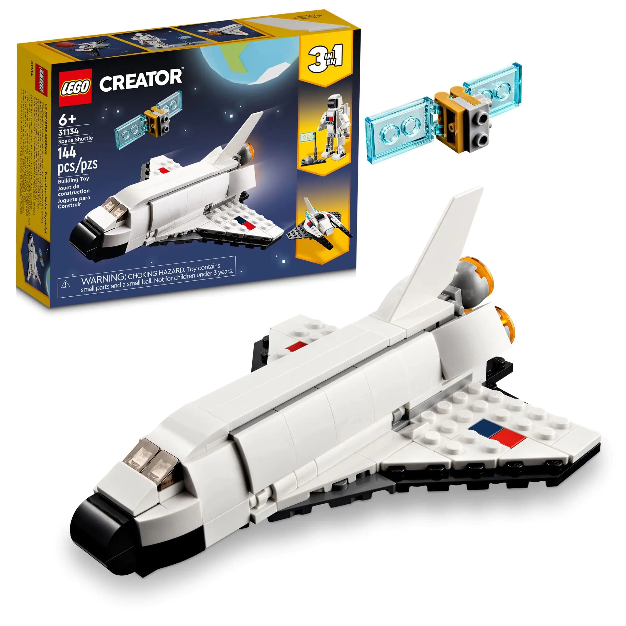 LEGO Creator Space Shuttle Trio - Buildable Astronaut & Spaceships Set - 31134