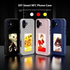 Smart NFC E-Ink Display Phone Case – 4-Color Custom Back Screen for iPhone
