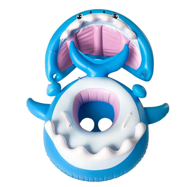 Shark Baby Pool Float with Canopy – Inflatable Swim Ring Seat for Kids & Toddlers | Removable Awning Water Toy for Swimming Pool - Image 6