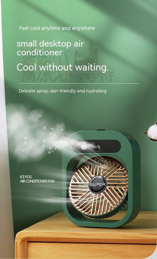 Portable USB Misting Fan & Air Cooler – Rechargeable Desk Humidifier with 3 Wind Speeds | Mini Cooling Spray Fan for Home & Office - Image 6