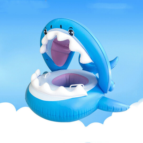 Shark Baby Pool Float with Canopy – Inflatable Swim Ring Seat for Kids & Toddlers | Removable Awning Water Toy for Swimming Pool - Image 5